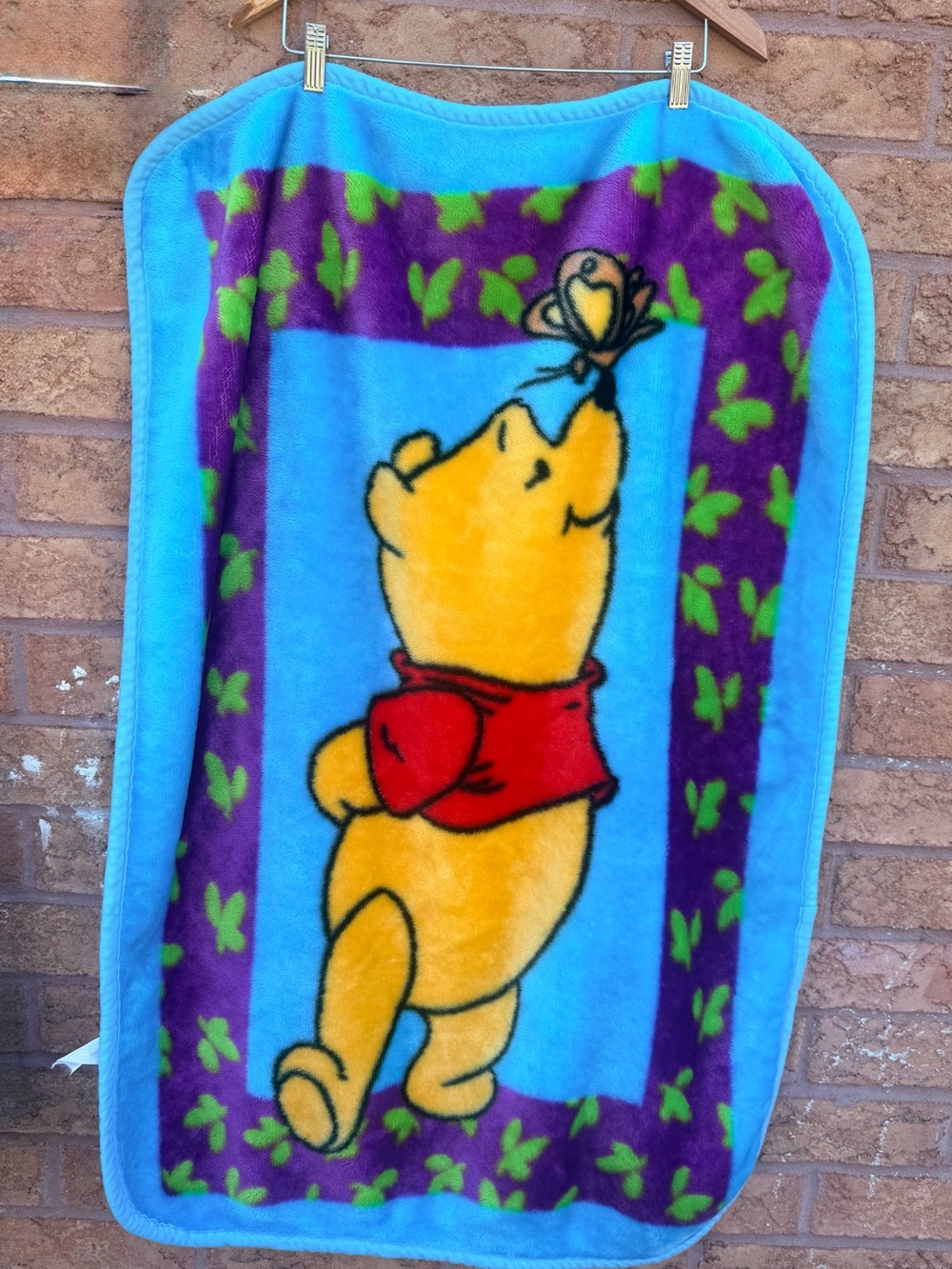 Vintage Disney Winnie The Pooh Fleece Baby Blanket